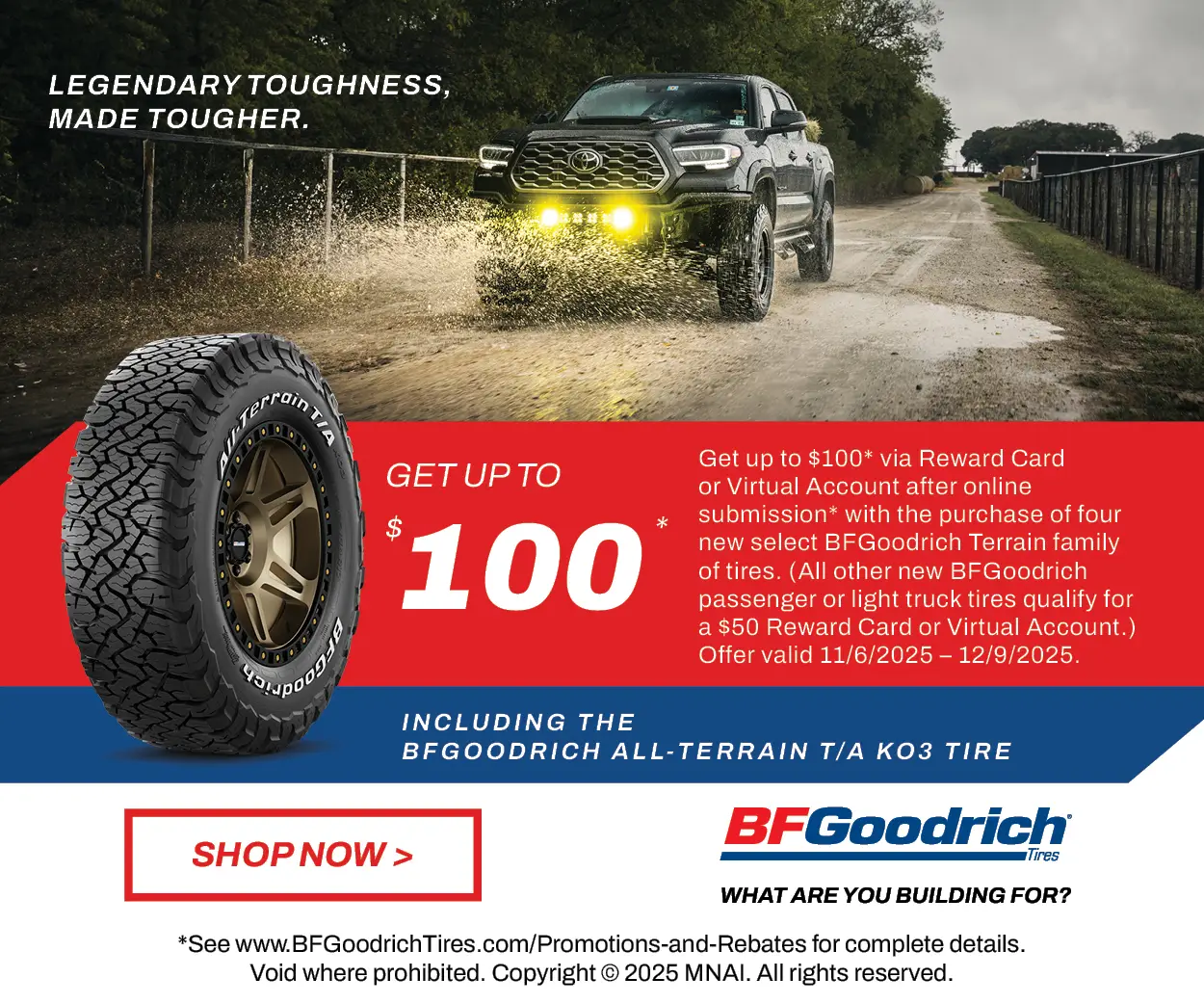 BFGoodrich Black Friday Tire Promotion